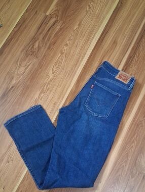 Levi's Classic Mid Rise Skinny Dark Blue Straight Jeans